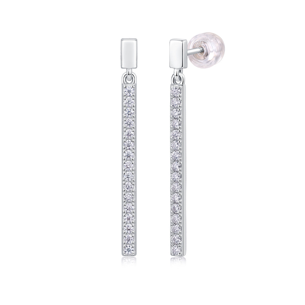 Jumping Diamond Set Moissanite Silver Earrings Luxury Fashion Diamond Earrings Stud Earrings