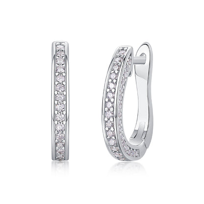 Highlight - S925 Moissanite Sterling Silver Earrings With Platinum-plated Stud Earrings, Fashionable, Trendy And Affordable Diamond Jewelry