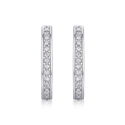 Highlight - S925 Moissanite Sterling Silver Earrings With Platinum-plated Stud Earrings, Fashionable, Trendy And Affordable Diamond Jewelry